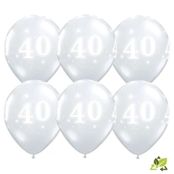 11 inch-es 40-es Sparkle-A-Round Diamond Clear Szülinapi Lufi (6db/csomag)