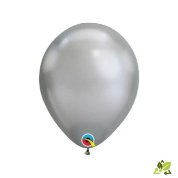 7 inch-es Chrome Silver - Ezüst Kerek Lufi (6db/csomag)