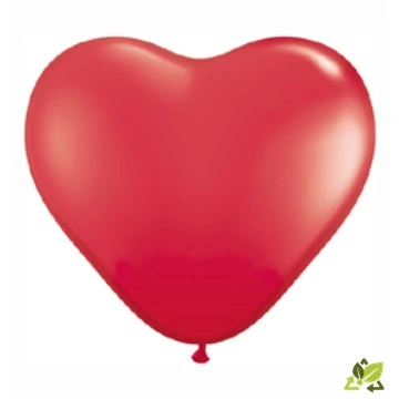 6 inch-es Red (Standard) Szív Latex Lufi (6db/csomag)