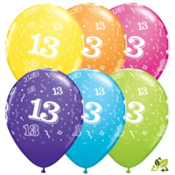 11 inch-es 13-as printelt Tropical Asst. Szülinapi Számos Lufi (6 db/csomag) 11 inch-es 13-as printelt Tropical Asst. Szülinapi Számos Lufi (6 db/csomag)