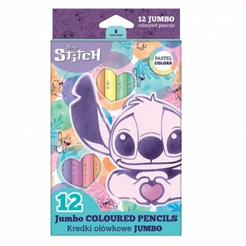 Színes ceruza jumbo, háromszögletű, 12 darabos - Stitch Pasztel