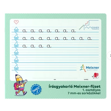 Írásgyakroló Meixner-füzet, 1 osztályos, 7mm-es sorközökkel