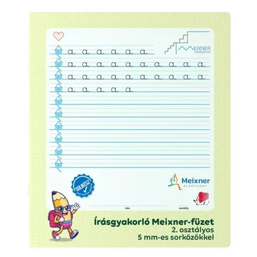 Írásgyakroló Meixner-füzet, 2 osztályos, 5mm-es sorközökkel