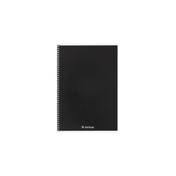 Spirálfüzet FORTUNA Monocolor vonalas A/4 70 lapos - Fekete