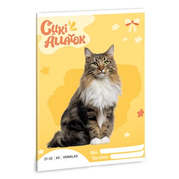 Ars Una vonalas füzet 21-32, A/5 - Cuki Állatok Norvég Erdei Macska