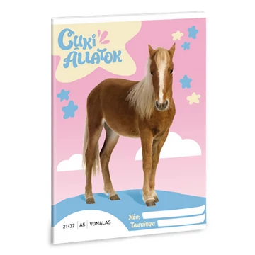 Ars Una vonalas füzet 21-32, A/5 - Cuki Állatok Palomino póni