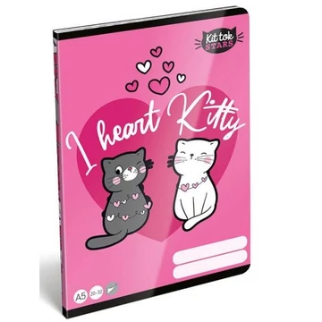Füzet A/5, 20-32, sima - I Heart Kitty