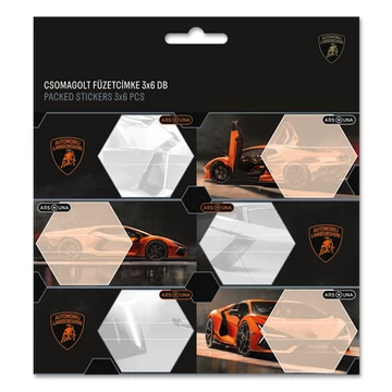 Ars Una füzetcímke 3x6 db -  Lamborghini Piros