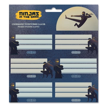 Ars Una füzetcímke 3x6 db -  Ninjas in the Dark