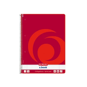  Spirálfüzet Herlitz,  A/4, 80 lap, lyukasztott, kockás 