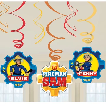 Fireman Sam - Tűzoltó Spirális Függő Dekoráció - 6 db-os Fireman Sam - Tűzoltó Spirális Függő Dekoráció - 6 db-os