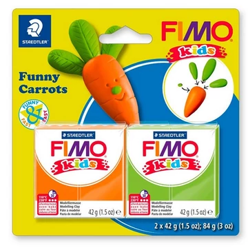 FIMO Kids süthető gyurma készlet, 2x42 g - Funny carrots, vicces répa FIMO Kids süthető gyurma készlet, 2x42 g - Funny carrots, vicces répa