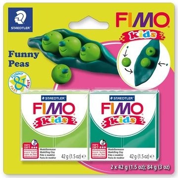 FIMO Kids süthető gyurma készlet, 2x42 g - Funny peas, vicces borsó FIMO Kids süthető gyurma készlet, 2x42 g - Funny peas, vicces borsó