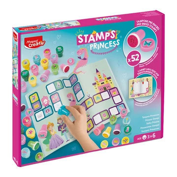 Nyomdázó készlet, foglalkoztató füzettel, MAPED CREATIV „Stamps”, hercegnő Nyomdázó készlet, foglalkoztató füzettel, MAPED CREATIV „Stamps”, hercegnő