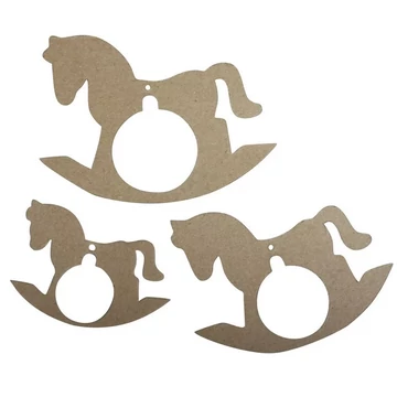 Papírmasé függő  hintaló, 3 db  Papírmasé függő  hintaló, 3 db