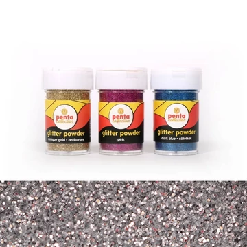 Színes csillámpor 15 g-os ezüst Színes csillámpor 15 g-os ezüst