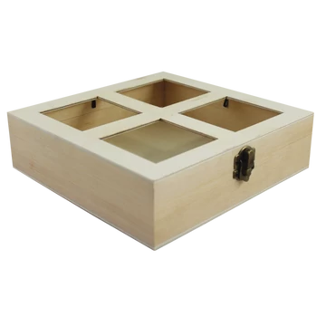 Doboz, osztott fényképtartó tetővel 19,5 x 19,5 x 5 cm