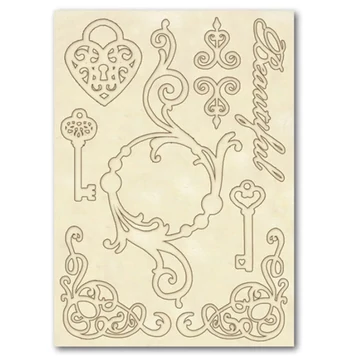 Fa figurák, kulcsok és szívek, A/5 Fa figurák, kulcsok és szívek, A/5