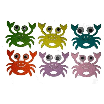 Filc figura rákocska 6db/csomag mozgószemmel, kb.6x5cm 368942 Filc figura rákocska 6db/csomag mozgószemmel, kb.6x5cm 368942