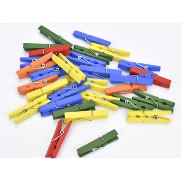 Fa csipesz színes, 4,5x0,7cm, 30db/csomag