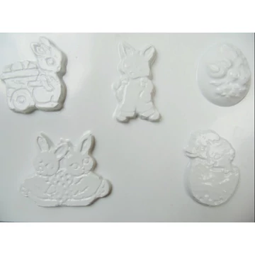 Gipszkiöntő forma, húsvéti lapos figurák