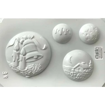 Gipszkiöntő forma, karácsonyi gömbdíszek