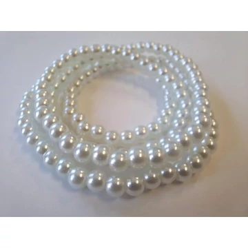 Gyöngyfűzér viasz, 6mm, fehér