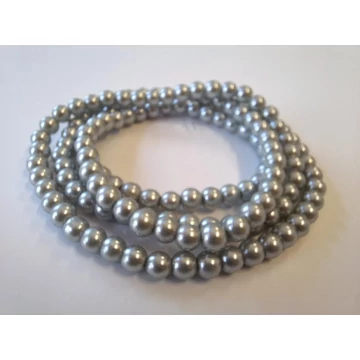 Gyöngyfűzér viasz, 6mm, ezüst