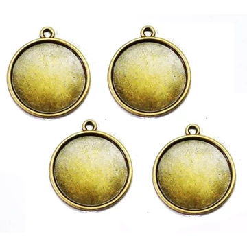 Fém medál alap, 12mm, 4db/csomag