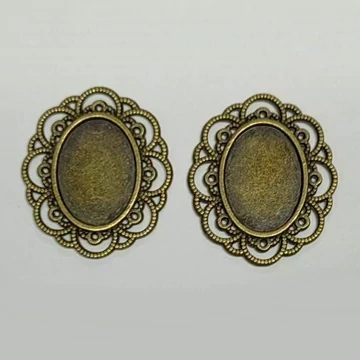 Fém medál alap, 12x20mm, 2db/csomag