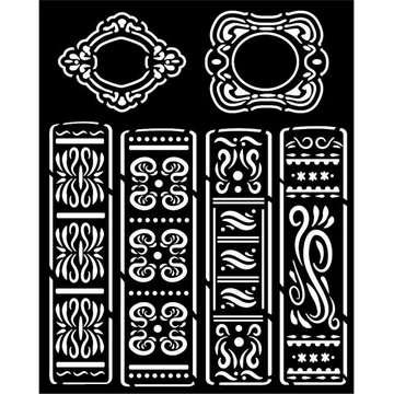 Stencil, 20x25cm - Vintage library books