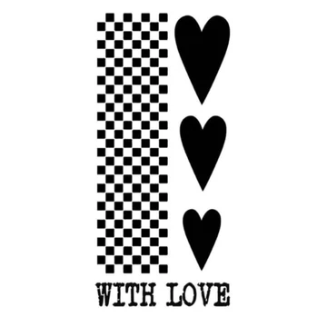 Stencil, 12x25cm - Szívek