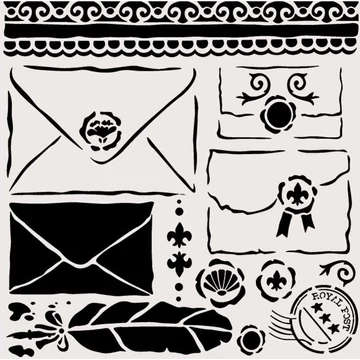 Stencil, 18x18cm - Boríték