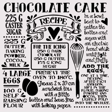 Stencil, 18x18cm - Csokitorta