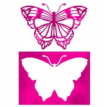 Stencil, 10x10cm - Dupla pillangó