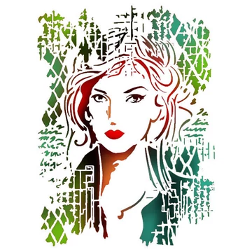 Stencil, 21x29,7cm - Női kép