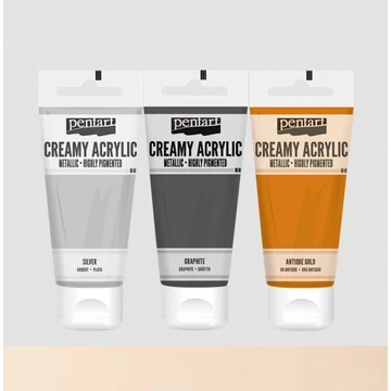 Krémes akrilfesték metál 60 ml fehérarany Krémes akrilfesték metál 60 ml fehérarany