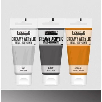 Krémes akrilfesték metál 60 ml rokokóezüst Krémes akrilfesték metál 60 ml rokokóezüst