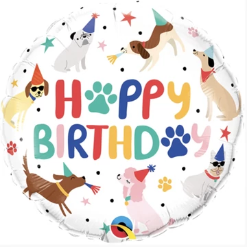 Léggömb fólia Happy Birthday Kutyás, 18inch Léggömb fólia Happy Birthday Kutyás, 18inch