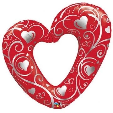 14 inch-es Red Hearts Fólia Lufi pálcán 14 inch-es Red Hearts Fólia Lufi pálcán