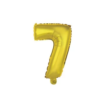 16 inch-es - 41 cm  7-es - Arany Számos Levegős Fólia Lufi 16 inch-es - 41 cm  7-es - Arany Számos Levegős Fólia Lufi