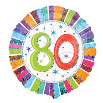 18 inch-es Radiant Birthday 80-as Születésnapi Fólia Lufi