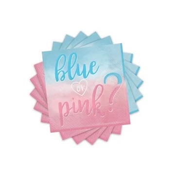 Blue or Pink Parti Szalvéta Babaszületésre - 33 cm x 33 cm 16 db Blue or Pink Parti Szalvéta Babaszületésre - 33 cm x 33 cm 16 db