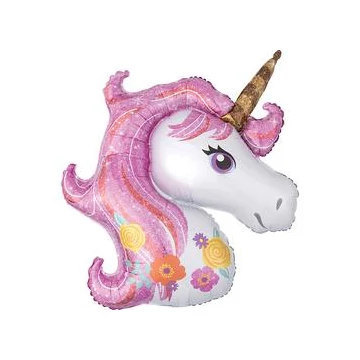 Glitteres Magical Unicorn - Egyszarvú Super Shape Fólia Lufi