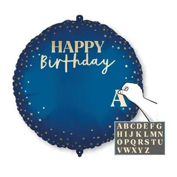 18 inches fólia lufi - Happy Birthday Feliratozható Kék