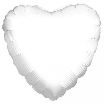 Léggömb fólia fehér szív, 18 inch-es Léggömb fólia fehér szív, 18 inch-es