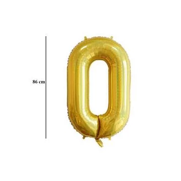 34 inch-es 0 Arany - Gold Számos Super Shape Fólia Lufi