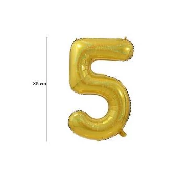 34 inch-es 5 Arany - Gold Számos Super Shape Fólia Lufi