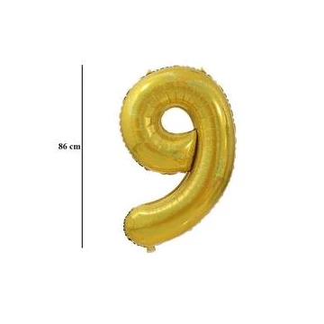 34 inch-es Number 9 Gold - Arany Számos Fólia Luf