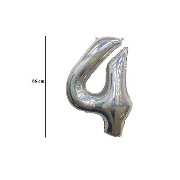 34 inch-es 4 Ezüst - Silver Számos Super Shape Fólia Lufi